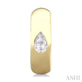 1/4 Ctw Bezel Set Pear Cut Diamond Fashion Huggie Earrings in 14K Yellow Gold