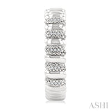1/10 Ctw Bold Wide Ribbed Round Cut Diamond Pirouette Fashion Earrings in Sterling Silver