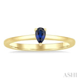 5x3 MM Pear Shape Sapphire Precious Solitaire Ring in 14K Yellow Gold