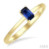 5x3 MM Octagon Shape Sapphire Precious Solitaire Ring in 14K Yellow Gold