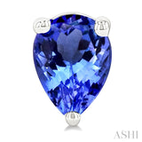 5X3 MM Pear Shape Tanzanite Precious Stud Earrings in 14K White Gold