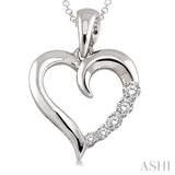 Silver Journey Heart Shape Diamond Pendant