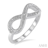 Silver Infinity Shape Diamond Ring