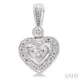 Silver Heart Shape Diamond Fashion Earrings